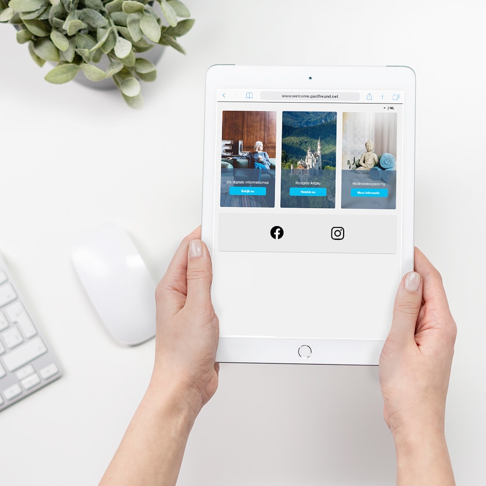 Tablet met daarop de Wi-Fi landingpage van Hotelcore